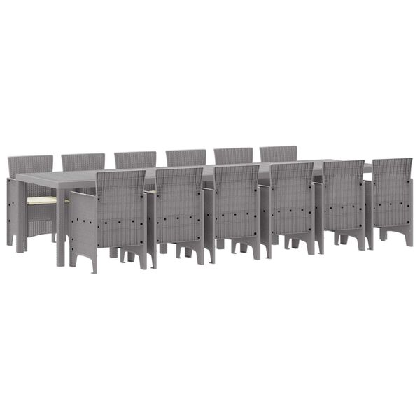 vidaXL Ensemble de salle à manger pour jardin 13 pcs Gris clair