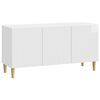 vidaXL Meuble TV 99 x 34,5 x 50 cm Blanc brillant Bois d'ing&eacute;nierie