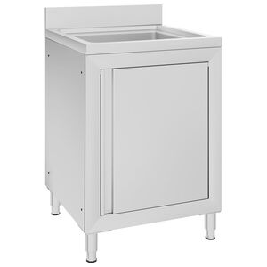 vidaXL &Eacute;vier de cuisine commercial 60x60x96 cm Acier inoxydable
