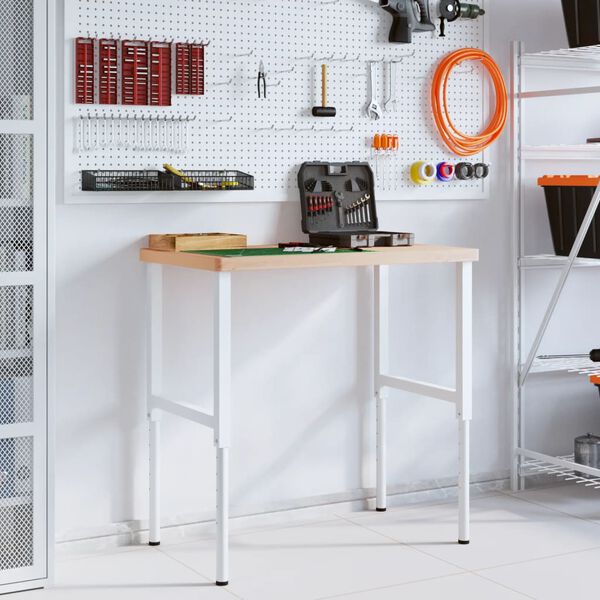 vidaXL &Eacute;tabli 100x60x(73-99,5) cm bois massif de h&ecirc;tre rectangulaire