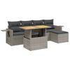 vidaXL Salon de jardin 6 pcs avec coussins gris r&eacute;sine tress&eacute;e