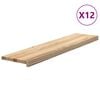vidaXL Marches d'escalier 12 pcs non trait&eacute; bois ch&ecirc;ne massif
