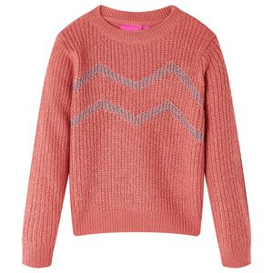 Pull-over tricot&eacute; pour enfants rose moyen 128