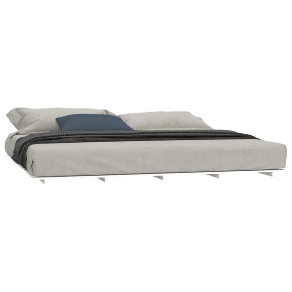 vidaXL Cadre de lit sans matelas blanc 200x200 cm bois massif de pin