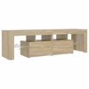 vidaXL Meuble TV avec lumières LED Chêne sonoma 140x36,5x40 cm