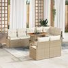 vidaXL Ensemble de canap&eacute; de jardin 9 pcs Beige Poly rotin