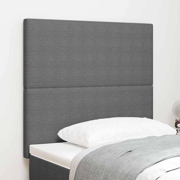 vidaXL T&ecirc;te de lit Gris clair 100 cm Tissu en velours c&ocirc;tel&eacute;