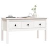 vidaXL Table basse Blanc 102x49x55 cm Bois massif de pin