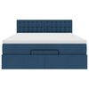 vidaXL Lit ottoman avec matelas et LED bleu 140x190 cm tissu