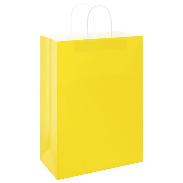 vidaXL Sacs en papier 250 pcs avec poign&eacute;es jaune 32x17x44 cm