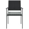 vidaXL Chaises de jardin et coussins lot de 6 noir 54x62,5x89 cm rotin