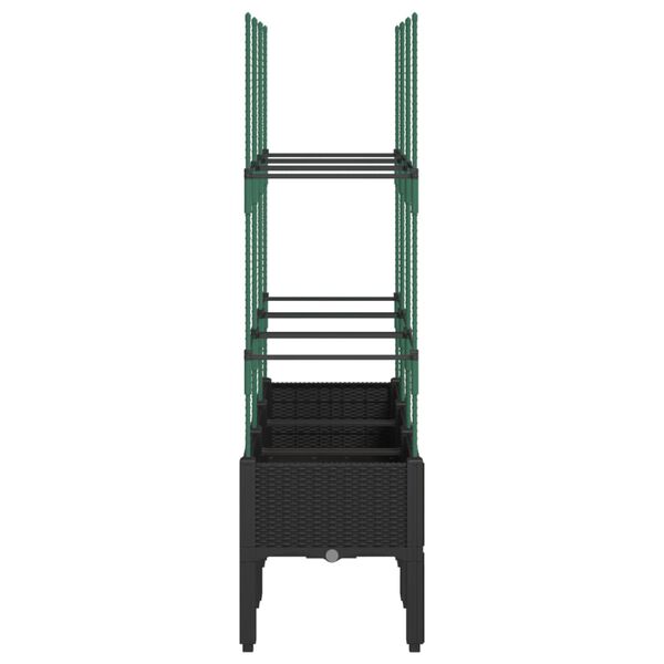 vidaXL Jardini&egrave;re avec treillis noir 120x40x142,5 cm PP