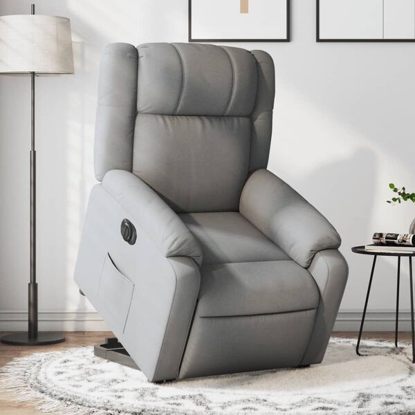 vidaXL Fauteuil inclinable &eacute;lectrique gris clair tissu