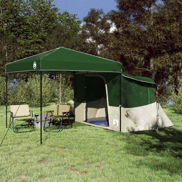 vidaXL Ensemble de Tentes de Camping 2 pcs Vert Taffetas et Tissu