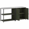 vidaXL Ensemble de rangement cuisine avec &eacute;tag&egrave;re 2 pcs Vert olive