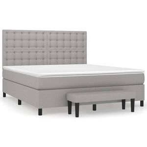 vidaXL Sommier &agrave; lattes de lit avec matelas Gris clair 180x200cm Tissu