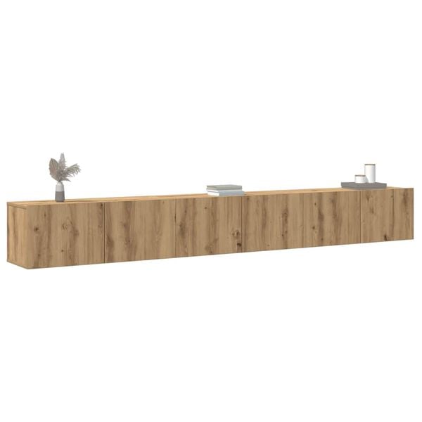 vidaXL Ensemble de meuble TV mural 3 pcs ch&ecirc;ne artisanal