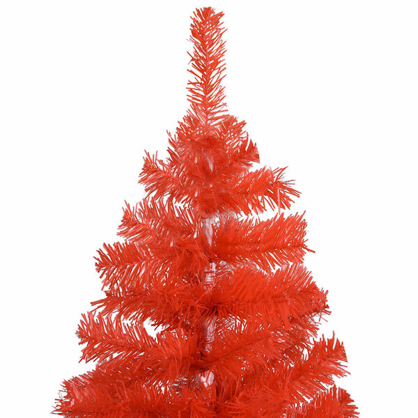 vidaXL Arbre de No&euml;l artificiel pr&eacute;-&eacute;clair&eacute; et boules rouge 240 cm PVC