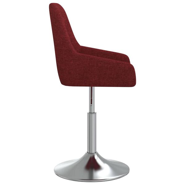 vidaXL Chaise pivotante de salle &agrave; manger Rouge bordeaux Tissu