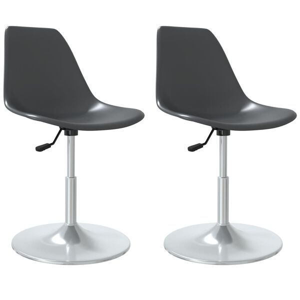 vidaXL Chaises &agrave; manger pivotantes lot de 2 gris PP