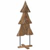 vidaXL Sapin de No&euml;l avec support Marron 151 cm Bois de teck solide