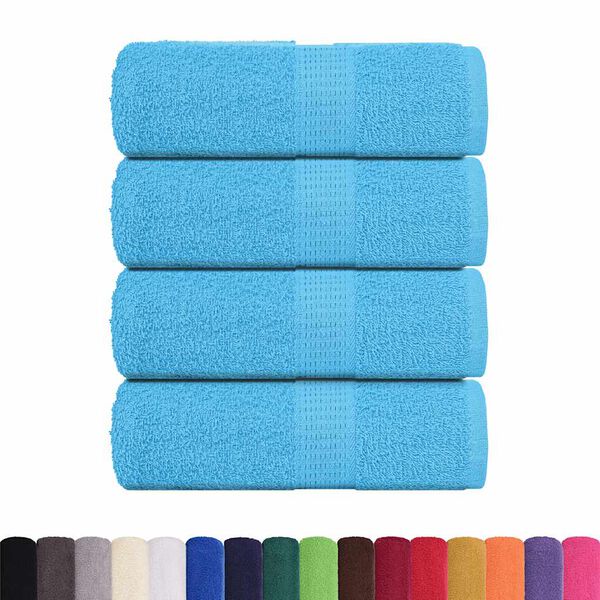 vidaXL Serviettes d'invité 4 pcs FROGN turquoise 30x50cm 100% coton