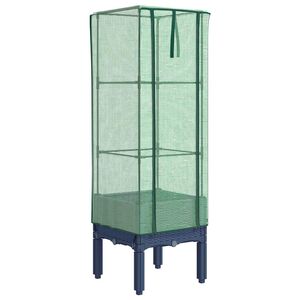 vidaXL Jardini&egrave;re sur&eacute;lev&eacute;e avec housse aspect rotin 40x40x140 cm