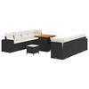 vidaXL Ensemble de canap&eacute; de jardin avec coussin 11 pcs Noir polyrotin