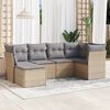 vidaXL Salon de jardin avec coussins 6 pcs beige r&eacute;sine tress&eacute;e