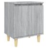 vidaXL Table de chevet avec pieds en bois Sonoma gris 40x30x50 cm