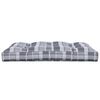 vidaXL Coussin de palette motif &agrave; carreaux gris 120x80x12 cm tissu