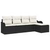 vidaXL Ensemble de canap&eacute; de jardin 5 pc Noir polyrotin