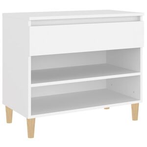 vidaXL Armoire &agrave; chaussures Blanc 70x36x60 cm Bois d'ing&eacute;nierie