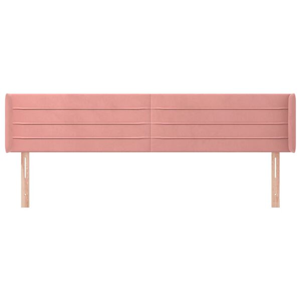 vidaXL T&ecirc;te de lit avec oreilles Rose 163x16x78/88 cm Velours