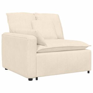 vidaXL Module d'extr&eacute;mit&eacute; d'accoudoir de canap&eacute; modulaire avec coussins cr&egrave;me 100 cm