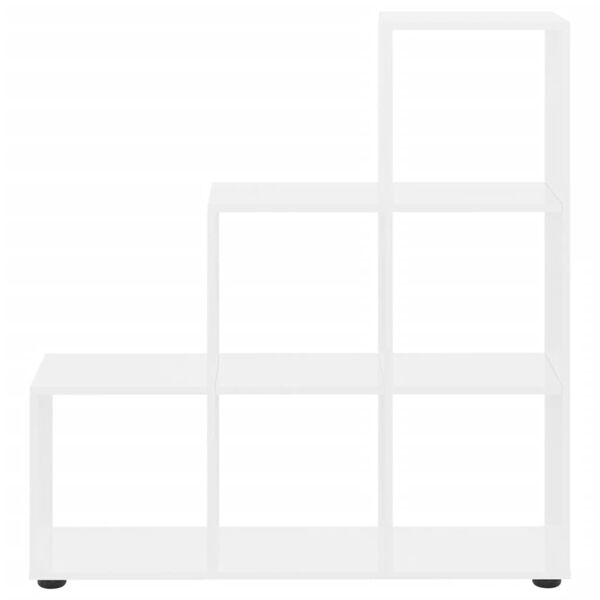 vidaXL Biblioth&egrave;que escalier Blanc brillant 107 cm Bois d'ing&eacute;nierie