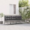 vidaXL Salon de jardin 3 pcs avec coussins Gris R&eacute;sine tress&eacute;e