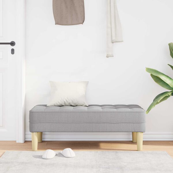 vidaXL banc avec coussin Gris nuage 113 x 57 x 39 cm tissu