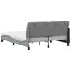 vidaXL Lit avec matelas gris clair 160x200 cm tissu
