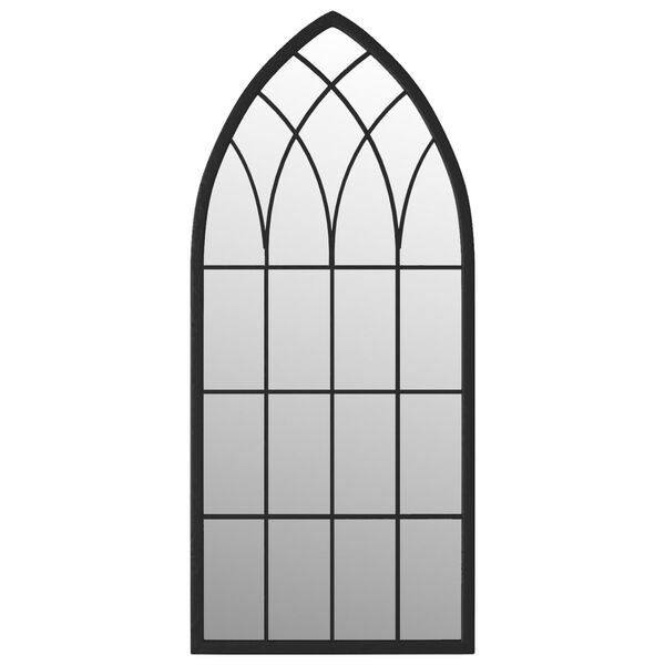 vidaXL Miroir de jardin Noir 70x30 cm Fer pour utilisation extérieure