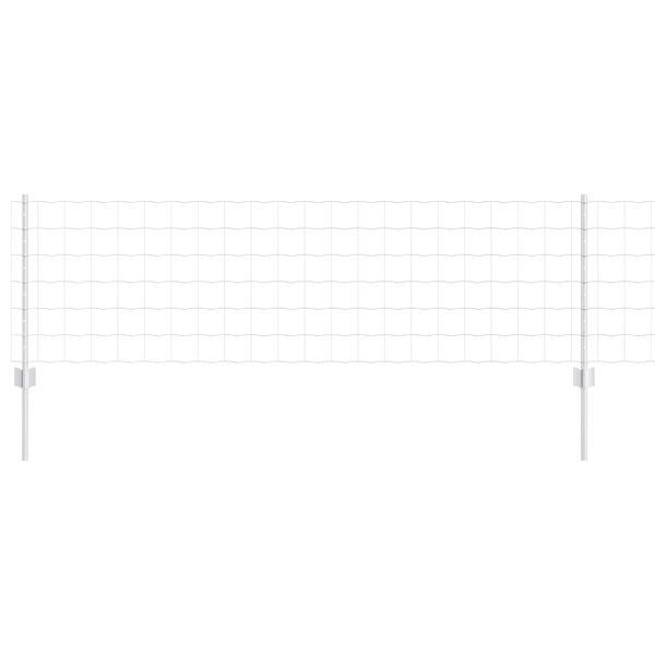 vidaXL Cl&ocirc;ture avec poteau Argent&eacute; 0,6 x 25 m Acier