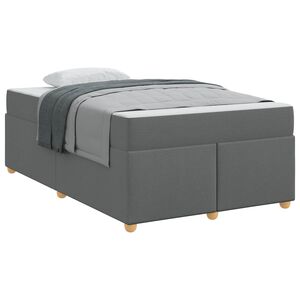 vidaXL Cadre de lit avec matelas Gris fonc&eacute; 120 x 190 cm tissu