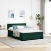 vidaXL Cadre de lit ottoman avec matelas vert fonc&eacute; 140x200 cm velours