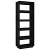 vidaXL Biblioth&egrave;que/S&eacute;parateur de pi&egrave;ce Noir 60x35x167 cm Pin massif