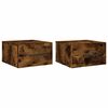 vidaXL Tables de chevet murales 2 pcs ch&ecirc;ne fum&eacute; 35x35x20 cm