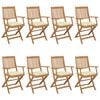 vidaXL Chaises pliables de jardin lot de 8 avec coussins Bois d'acacia