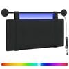 vidaXL T&ecirc;te de lit suspendue Avec lumi&egrave;re LED Noir Tissu