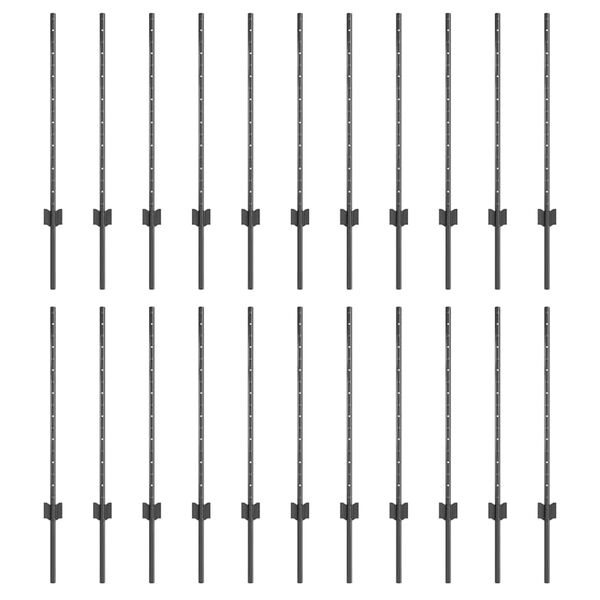 vidaXL Poteau de cl&ocirc;ture. 22 pcs Gris 120 cm Acier