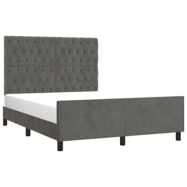 vidaXL Cadre de lit sans matelas gris fonc&eacute; 140x200 cm velours