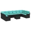 vidaXL Ensemble de canap&eacute; de jardin 11 pc Noir polyrotin